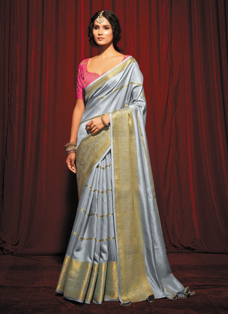 Zyanya Vol 3 Designer Silk Striped Pattern Saree
